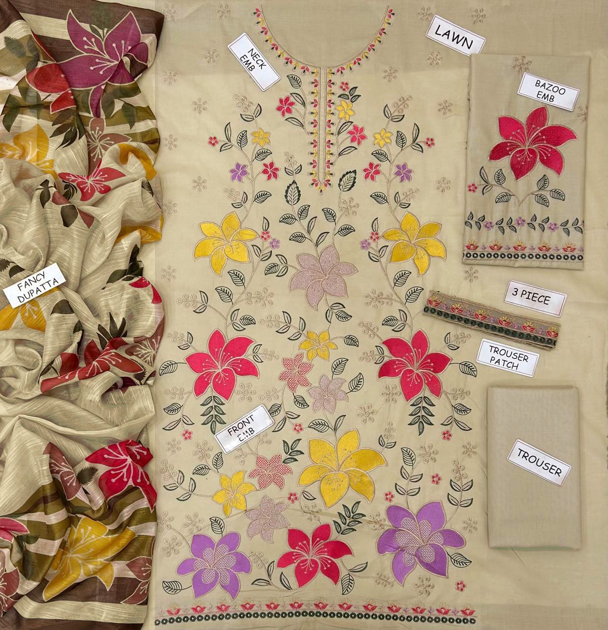 Lawn Embroided