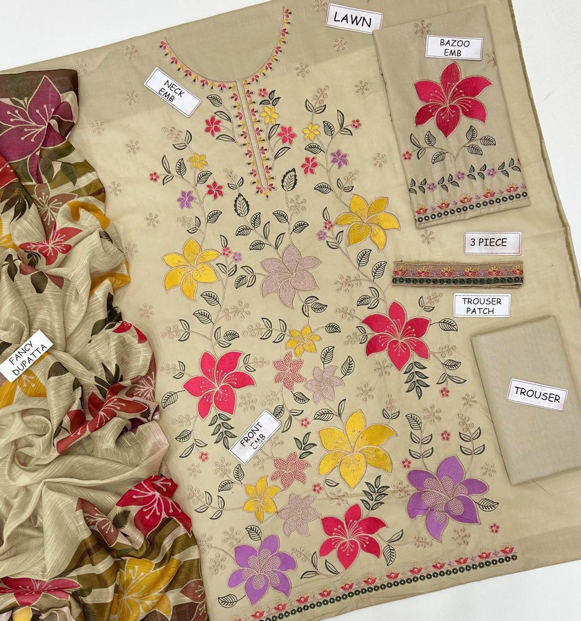 Lawn Embroided